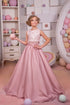 Two Piece Scoop Chiffon Lace Flower Girl Dresses LBQF0020
